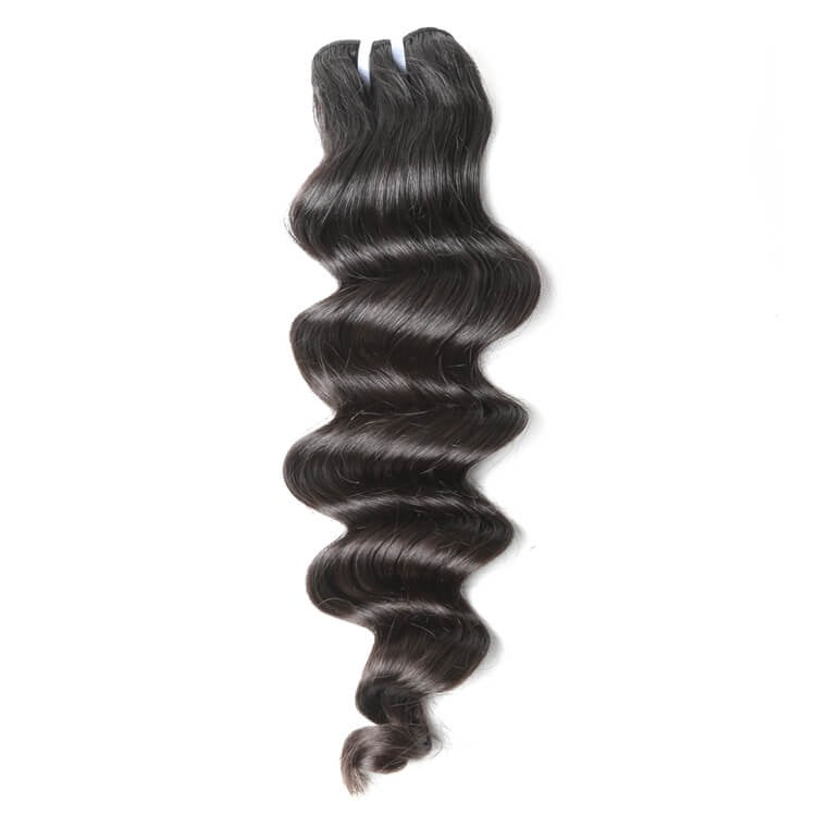 One Donor Loose Deep 3 Bundle Deal With 4×4 HD Lace Closure