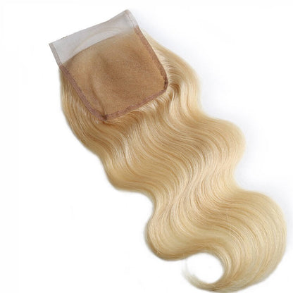 4x4 HD 613 Blonde Body Wave Lace Closure