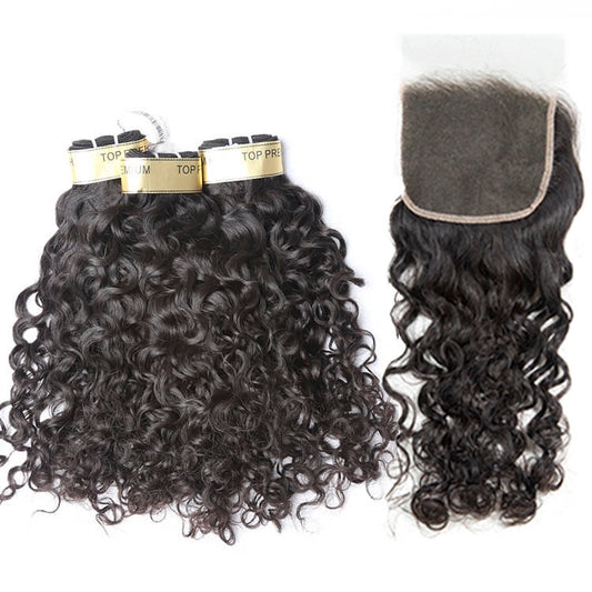 One Donor Raw Water Wave 3 Bundle Deal With 5×5 HD Lace Closure