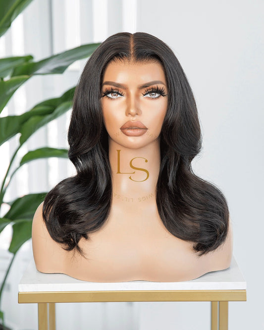 Sade - Straight natural black bob glueless wig