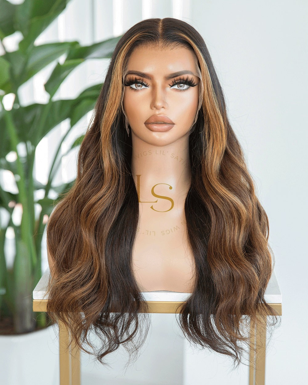 Imani - Brown Hair Wig Caramel Highlights